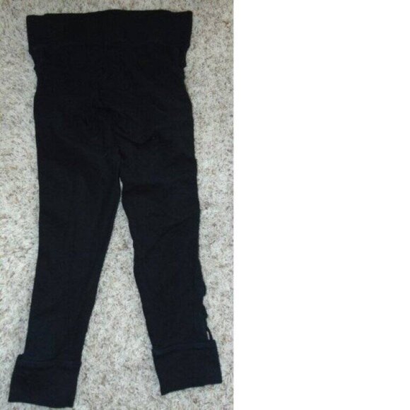 Womens Victorias Secret PINK Yoga Pants Medium Black Pull On Cropped Strappy Leg - Picture 5 of 5